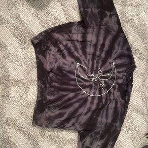 black tie dye moon crew neck